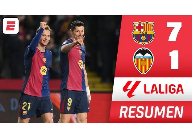 Barca thắng đậm Valencia với tỷ số kinh hoàng 7-1