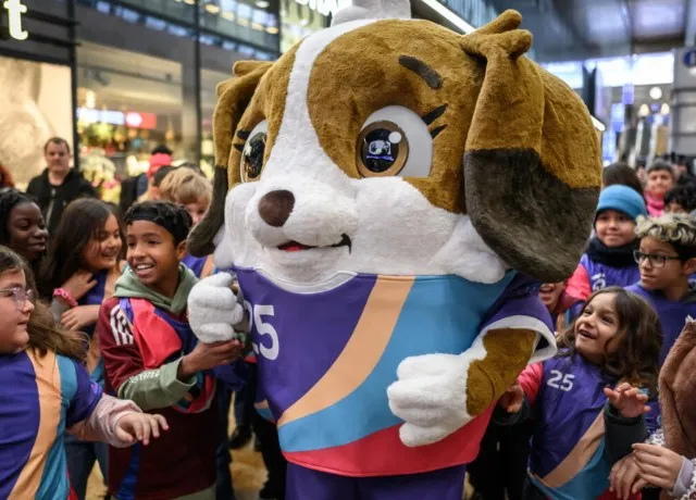 Maddli the Mascot Celebrating UEFA Women's EURO 2025