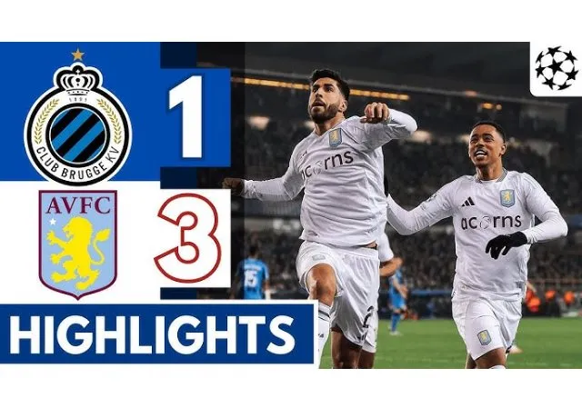 Aston Villa secured a crucial 3-1 victory over Club Brugge