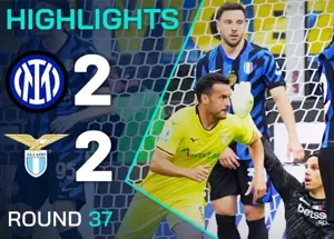 Inter đánh rơi chiến thắng ở phút cuối trước Lazio ở vòng 37 Serie A