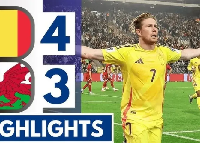 Tuyển Bỉ đánh bại xứ Wales với tỷ số kịch tính 4-3